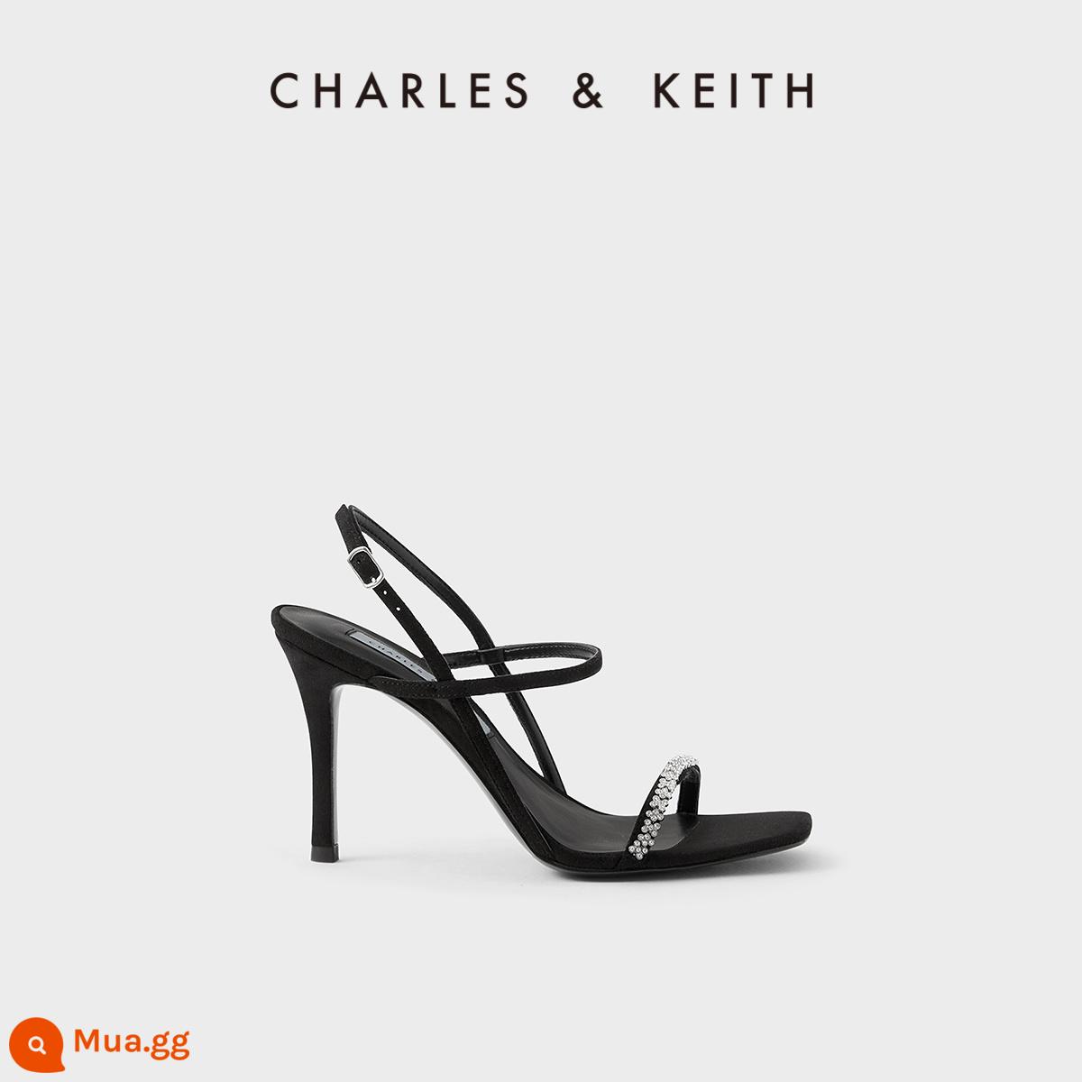 Giày nữ xuân hè CHARLES&KEITH CK1-60360965 Giày cao gót hở mũi đính nơ thanh lịch - CK1-60361322Đen đen