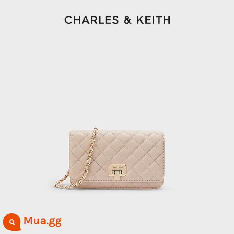 Túi xách nữ mùa xuân CHARLES&KEITH CK2-70160082-2 túi đeo chéo nữ dây chuyền hình thoi - CK2-70160082-2Màu da trần