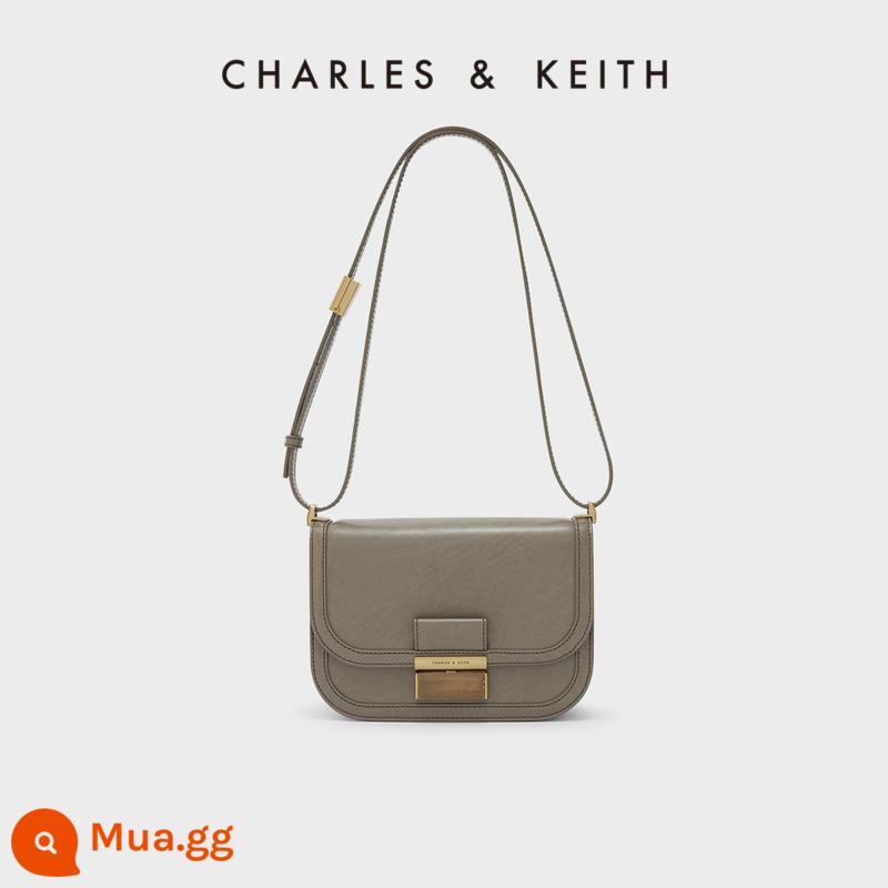 CHARLES&KEITH CK2-80781400 khóa kim loại Túi đậu phụ Charlot Túi Messenger túi sát nách nữ - CK2-80781599-1Màu nâu sẫm