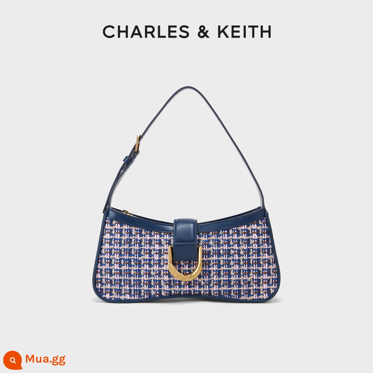 CHARLES&KEITH22 thu đông mới CK2-20270913 Túi sát nách một vai cầm tay Zhenqiao Túi đeo chéo kiểu Pháp - Màu xanh hải quân đậm