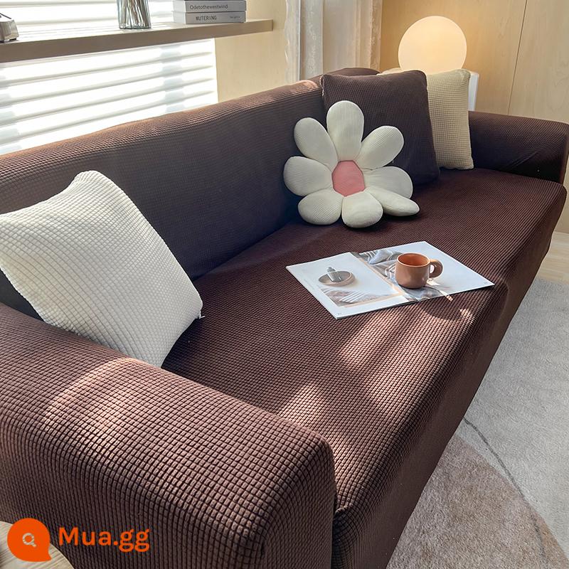 Ghế Sofa Bao Gồm Tất Cả Bộ Đa Năng Đa Năng Sofa Đệm Chống Mèo Xước Tay Bao Khăn Đàn Hồi Bọc Ghế Sofa Vải Sofa khăn - Cánh đồng lúa mì màu nâu sẫm