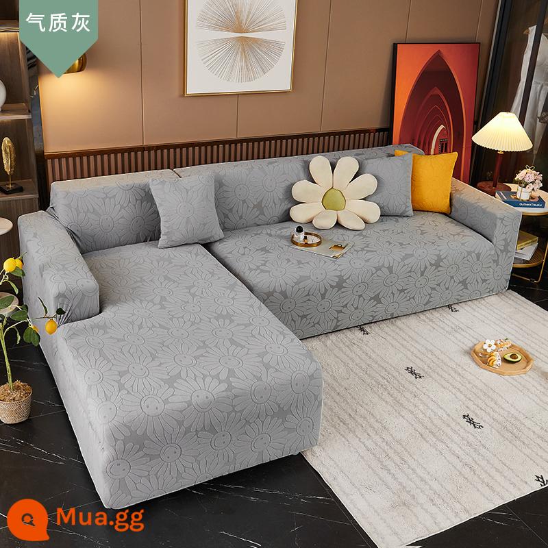 Ghế Sofa Bao Gồm Tất Cả Bộ Đa Năng Đa Năng Sofa Đệm Chống Mèo Xước Tay Bao Khăn Đàn Hồi Bọc Ghế Sofa Vải Sofa khăn - Hướng dương xám cao cấp