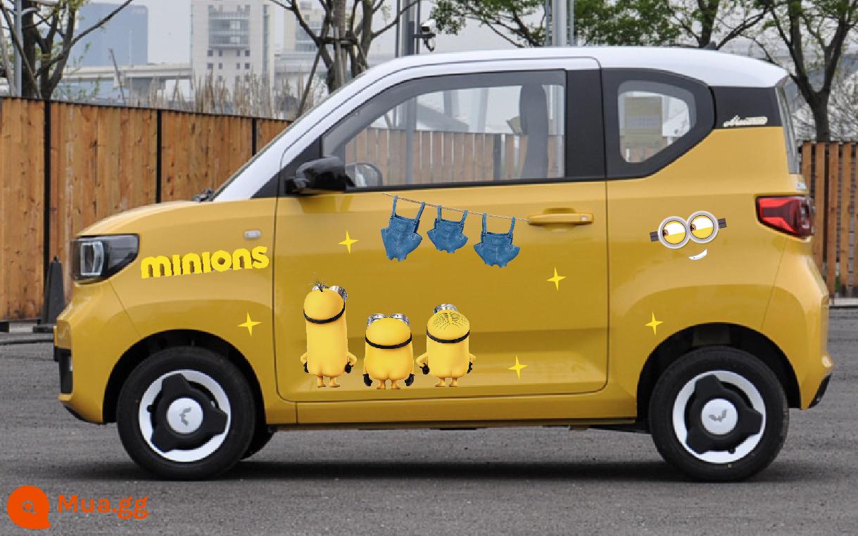 Wuling Hongguang miniev xe ô tô mini crayon nhỏ mới dán thế hệ thứ hai macarons phim hoạt hình dán trang trí cơ thể - Hai bên thân của mẫu Minion F