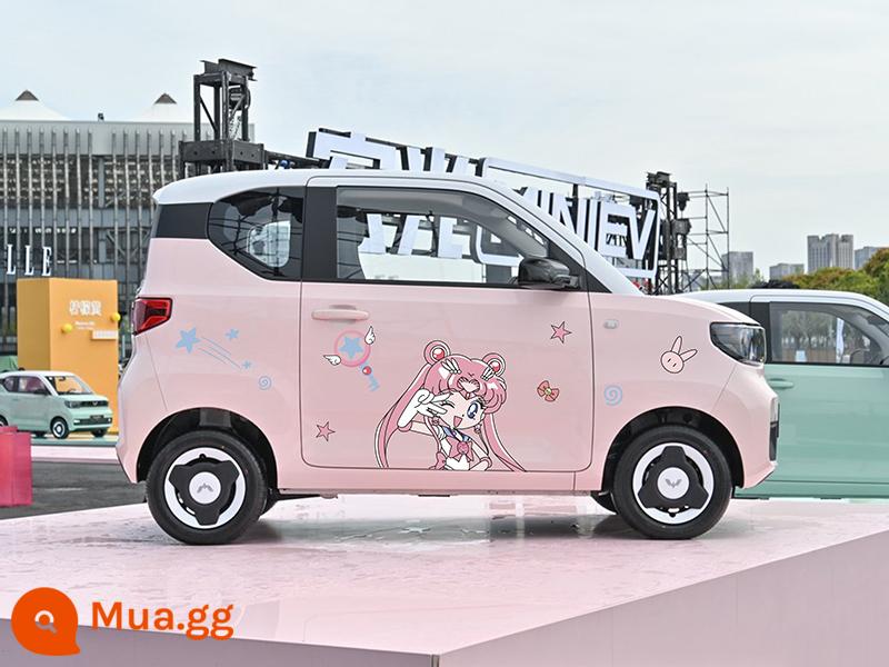 Wuling Hongguang miniev xe ô tô mini crayon nhỏ mới dán thế hệ thứ hai macarons phim hoạt hình dán trang trí cơ thể - Người mẫu G xinh đẹp cả hai bên cơ thể