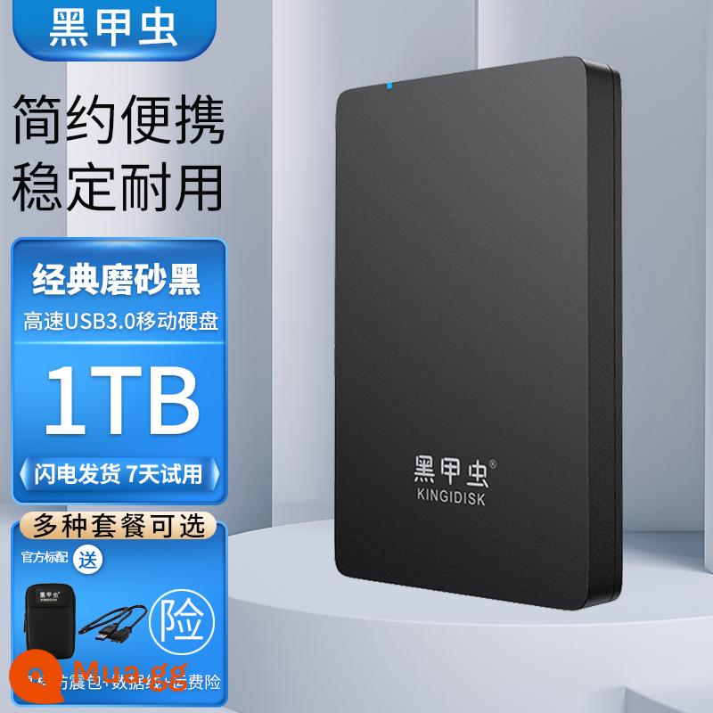 Ổ cứng di động bọ cánh cứng màu đen 500g mã hóa tốc độ cao ổ cứng cơ di động bên ngoài điện thoại di động máy tính dung lượng lớn 1t2t - Màu đen cổ điển 1TB