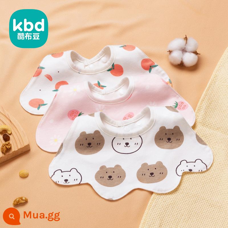 Khăn nước bọt hình chữ U bé trai yếm bé lớp một cotton nguyên chất mùa đông sơ sinh chống thấm sữa yếm yếm thu đông - Bộ 3 hình chữ U [quần áo mùa đông không thấm nước không ướt] màu E