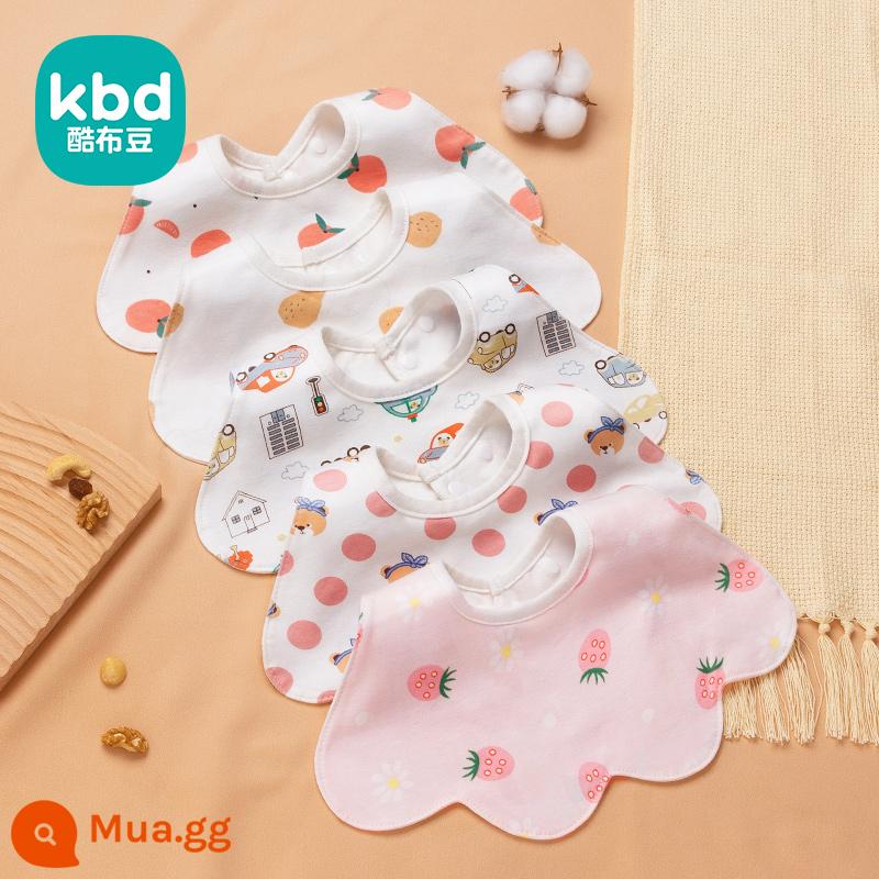 Khăn nước bọt hình chữ U bé trai yếm bé lớp một cotton nguyên chất mùa đông sơ sinh chống thấm sữa yếm yếm thu đông - Hình chữ U 5 gói [quần áo mùa đông không thấm nước không ướt] màu H