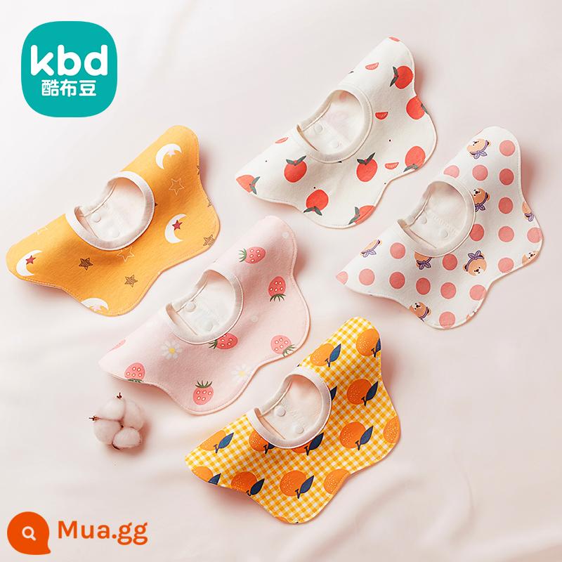 Khăn nước bọt hình chữ U bé trai yếm bé lớp một cotton nguyên chất mùa đông sơ sinh chống thấm sữa yếm yếm thu đông - Bộ 5 món xoay 360° [quần áo mùa đông không thấm nước không ướt] Thiết kế A