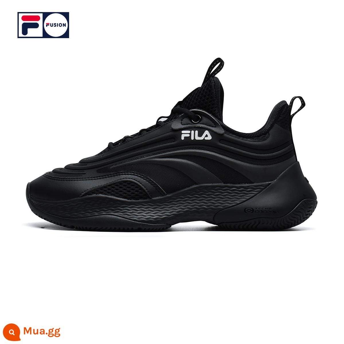 FILA FUSION Fila hợp thời trang thương hiệu giản dị RAY cặp đôi hợp thời trang giày thể thao màu vàng kem xanh dạ quang giày bố giày - Nữ-Đen/Xanh Bóng-BK