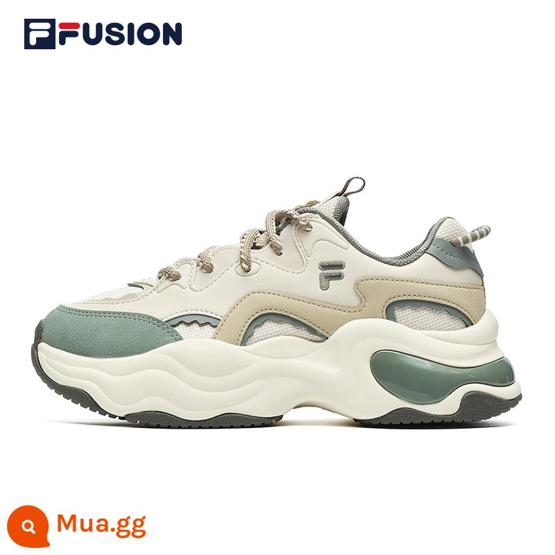 FILA FUSIONFila bong bóng thời trang giày bố đế dày nữ giày thể thao giày bong bóng lượn sóng - [Phong cách mới] Bọt trắng/Sỏi-WG