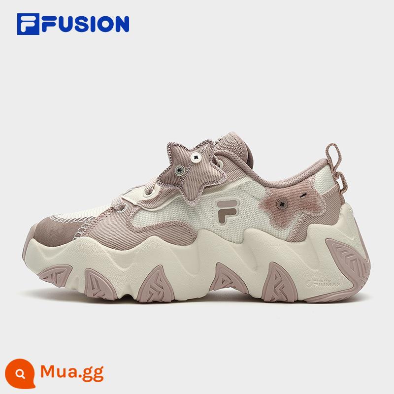 FILA FUSIONFila giày vải sao biển đa năng đế dày nữ thời trang 2023 thể thao mùa đông và giày thường - [Phong cách mới] Trắng sữa/Hồng khói-LG