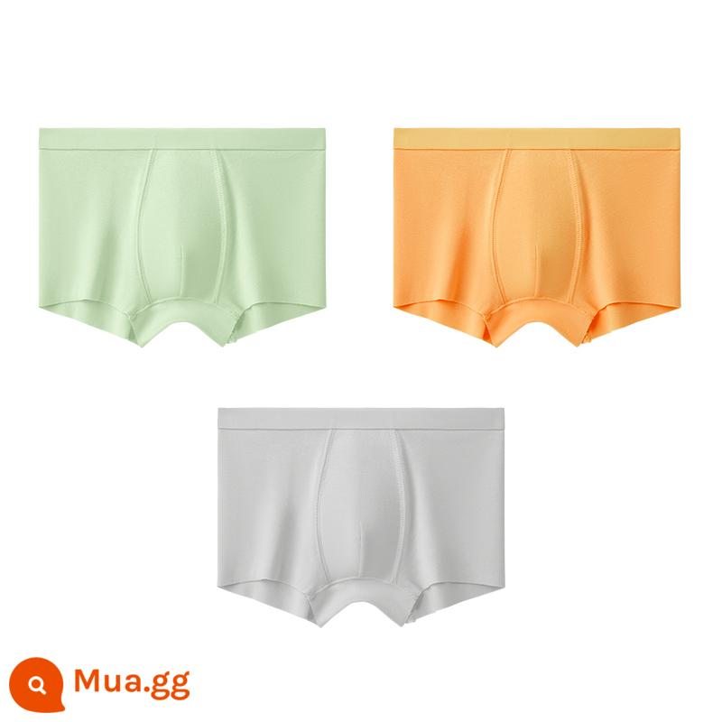 Có 1 cây Quần lót trẻ em loại C bé trai cotton đáy quần modal 4 góc 4 góc quần đùi bé lớn không kẹp mông - Xanh nho + cam nắng + xám nho nhạt