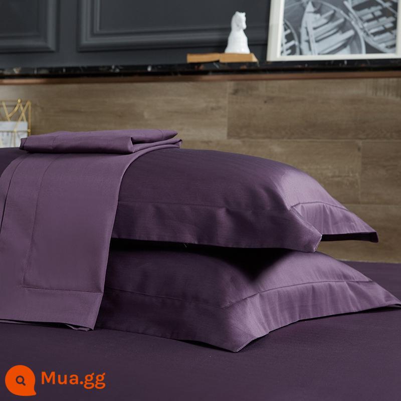 80 cotton vỏ gối cotton nguyên chất một đôi trưởng thành đồng màu gối đơn với khách sạn đôi dày vỏ gối - màu tím mát mẻ