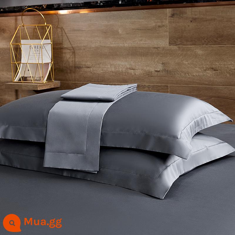 80 cotton vỏ gối cotton nguyên chất một đôi trưởng thành đồng màu gối đơn với khách sạn đôi dày vỏ gối - màu xám hoàng gia