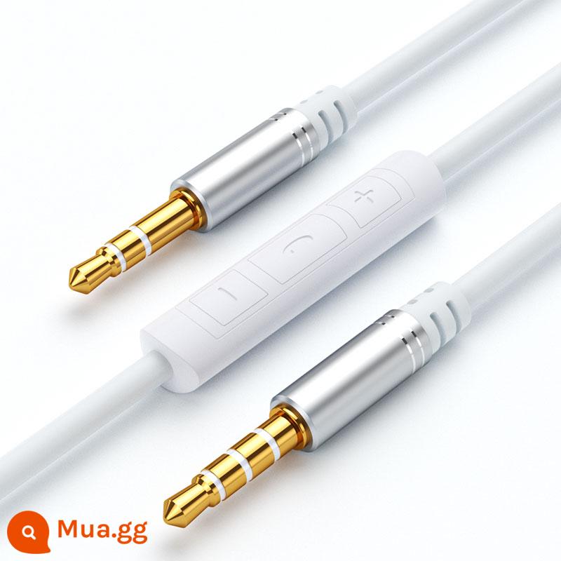 Thích hợp cho nhịp đập Sony Philips 3,5mm với cáp tai nghe lúa mì có micrô, cáp âm thanh gắn trên đầu Bose - [Apple White] Sợi mì 1,2 mét