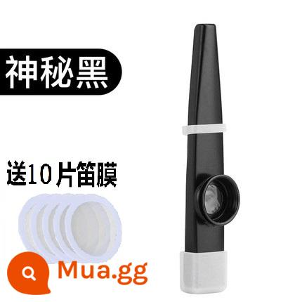 Nhạc đệm kazoo, metal, KAZOO, guitar, ukulele dành cho người mới bắt đầu, một nhạc cụ mà bạn không cần phải học - Màu đen huyền bí (Tặng 10 màng sáo)