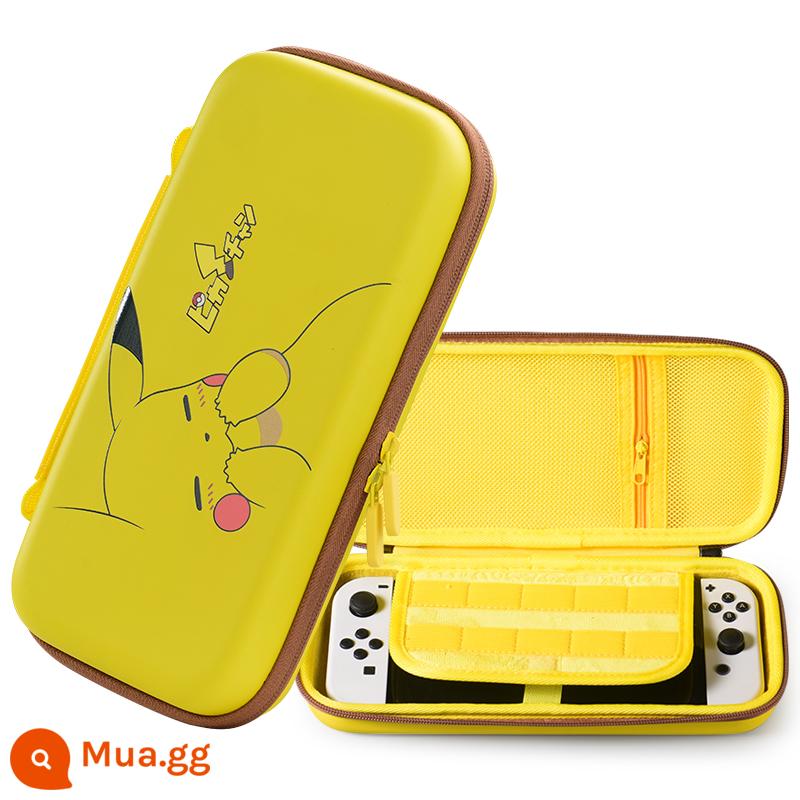 Vỏ bảo vệ Nintendo Switch, vỏ cứng, tay cầm tích hợp, vỏ silicon, vòng tập thể dục di động Pokémon, bộ phụ kiện đầy đủ, túi lưu trữ ns, phiên bản tiếng Nhật, phiên bản pin, vỏ bảo vệ swich cơ sở - Ví cầm tay OLED [Pikachu dễ thương] đi kèm nắp bập bênh + màng cường lực