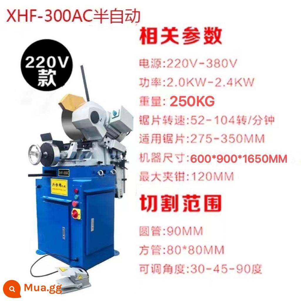 Máy cắt ống thủ công Xinghengfeng 45 độ Máy cắt thép không gỉ Máy cưa tròn đa chức năng cắt ống vuông Máy cắt không có gờ - Nguồn 300AC 2.4KW220V cắt xuống 90MM