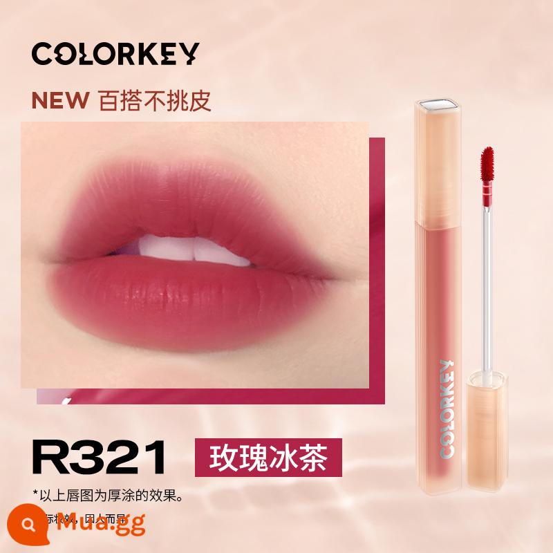 colorkey Kelaqi nước sương môi sương son bóng nữ son bóng gương nước ánh sáng son môi nữ tương đương sinh viên thuần khiết mong muốn gió - [Màu mới] Trà hoa hồng R321