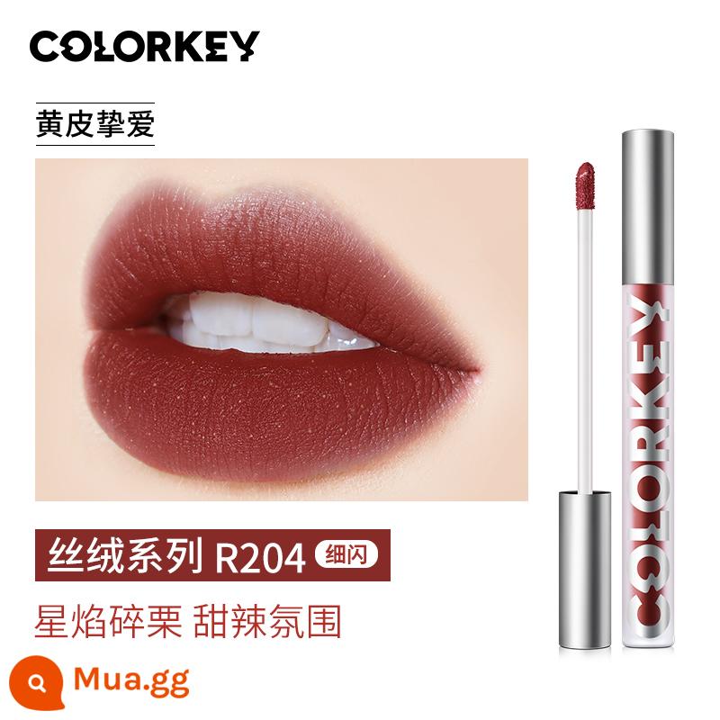 Colorkey Kolaqi Air Lip Men Nữ Son Bóng Velvet Matte Nữ Chính Thức Flagship Store Thương Hiệu Lớn Xác Thực - R204 Hạt dẻ vỡ lửa sao