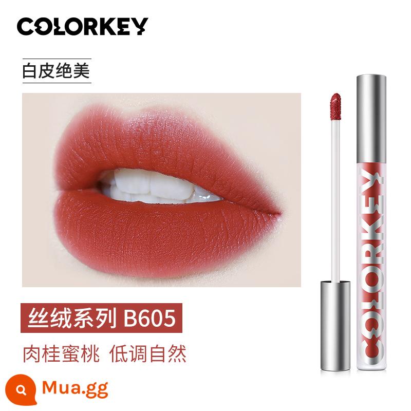 Colorkey Kolaqi Air Lip Men Nữ Son Bóng Velvet Matte Nữ Chính Thức Flagship Store Thương Hiệu Lớn Xác Thực - B605 Đào quế