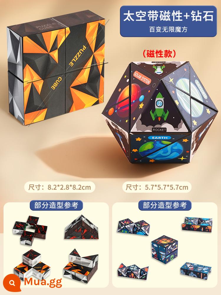 Đa dạng khối lập phương Rubik vô hạn hình học ba chiều 3d khối xây dựng biến dạng từ tính đào tạo tư duy đồ chơi nhỏ giáo dục cho trẻ em - ⭐Khối Rubik có thể thay đổi vô hạn [Không gian có Nam châm + Kim cương] 2 miếng