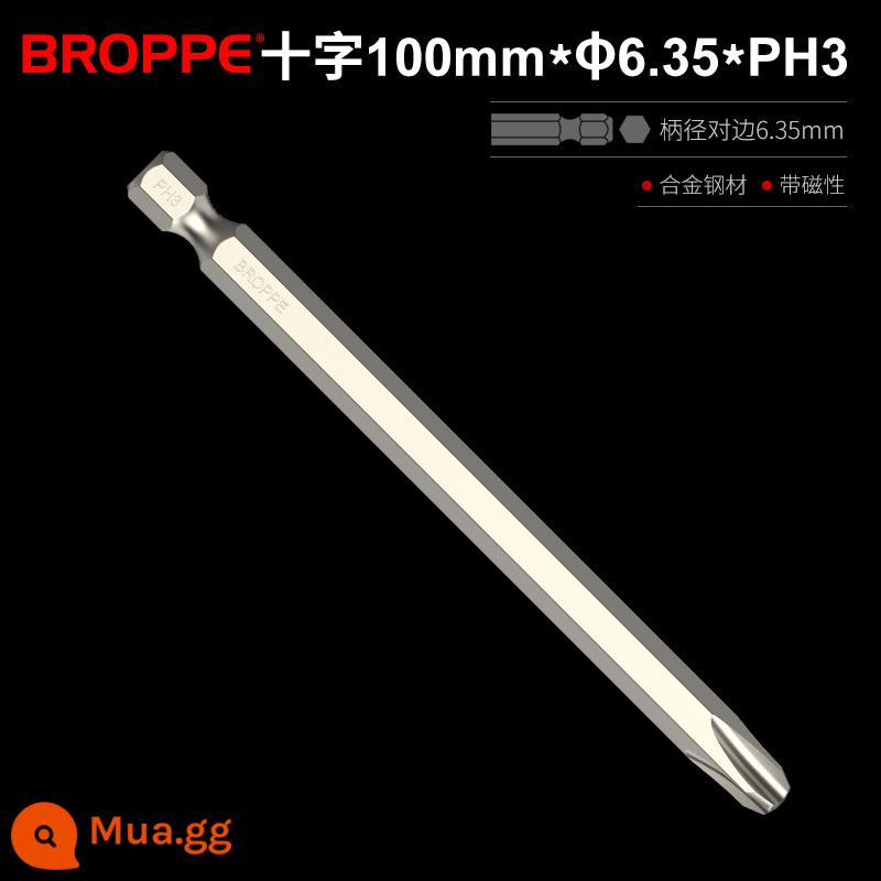 BROPPE mở rộng chéo bit máy khoan điện máy khoan điện đầu mịn S2 độ cứng cao và bộ nam châm mạnh - 100mm*Φ6.35*PH3