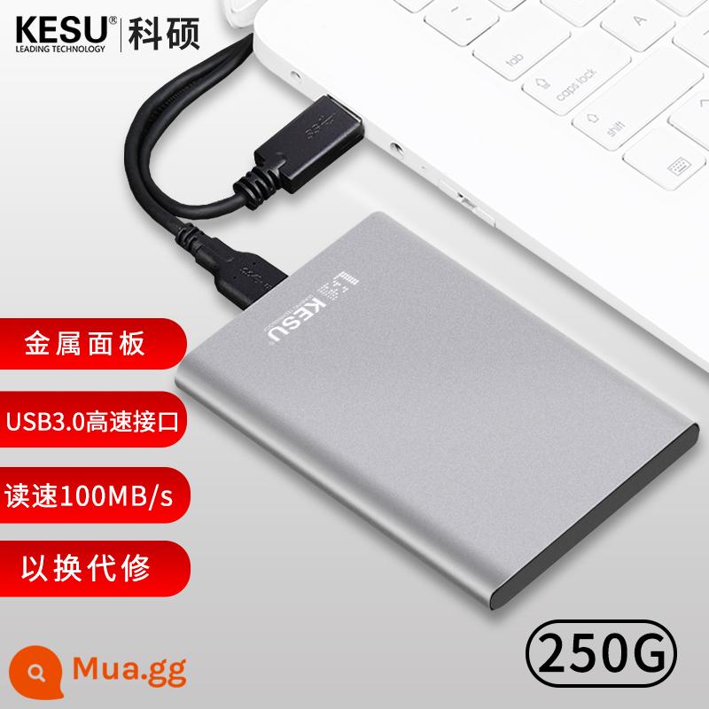 Ổ cứng di động kim loại Keshuo 1t điện thoại di động máy tính 500g lưu trữ ngoài Ổ cứng cơ thể rắn 2t tốc độ cao 320g - Gói ổ cứng Silver-250G+