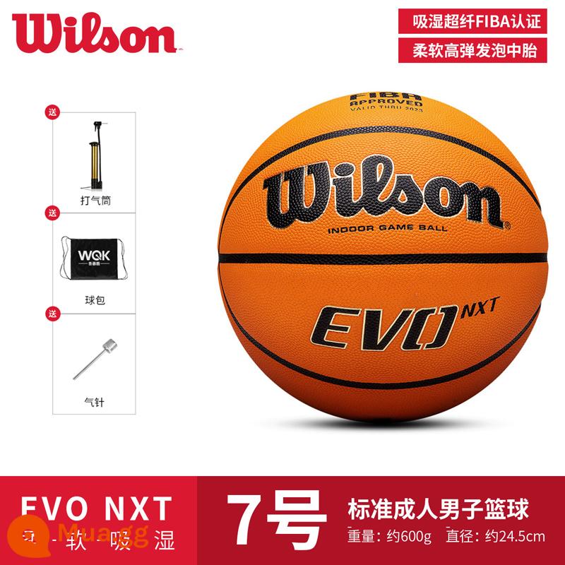 [EVO NXT] Bóng rổ Wilson Wilson Bóng rổ trong nhà chuyên nghiệp Giải bóng rổ nam số 7 Chứng nhận FIBA - FIBA Certified EVO Chất hút ẩm cạnh tranh [WTB0965IB07CN] 399