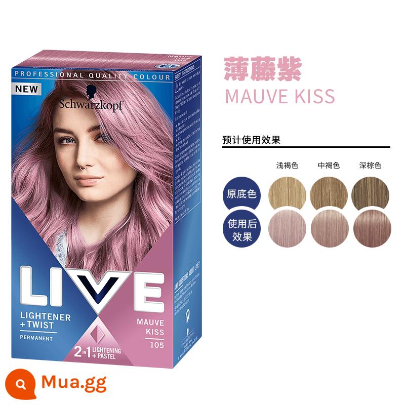 Thuốc nhuộm tóc Schwarzkopf live090 shihualou chăm sóc chính thức l75 màu xanh đen 101 thuốc nhuộm tóc 2023 thực vật nguyên chất - Violet 105 Cây Nho Mỏng Màu Tím