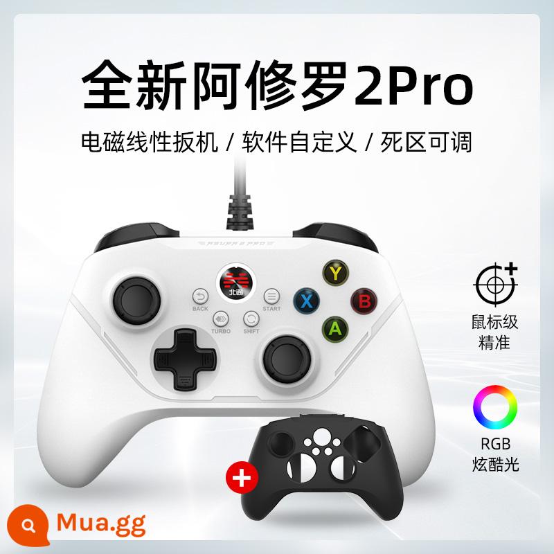 Beitong Asura 2pro bộ điều khiển trò chơi có dây xbox tay cầm không dây máy tính phiên bản pc TV hai người liên tiếp nba2K22 23 máy tính xách tay hơi nước nguyên bản thần tai họa vĩnh cửu chân trời 4 5 - Asura 2PRO phiên bản có dây màu trắng + ốp lưng silicon