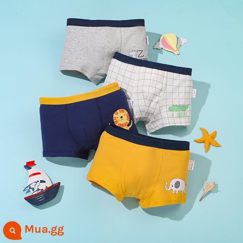 Mèo Người Quần Lót Trẻ Em Bé Trai Cotton Trung Và Lớn Trẻ Em Quần Boxer Bé Trai Thiếu Niên Sinh Viên Quần Lót Boxer Cotton - Vương quốc động vật