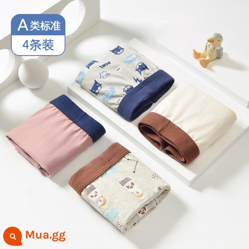 Mèo Người Quần Lót Trẻ Em Bé Trai Cotton Trung Và Lớn Trẻ Em Quần Boxer Bé Trai Thiếu Niên Sinh Viên Quần Lót Boxer Cotton - 060