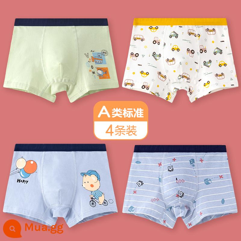 Mèo Người Quần Lót Trẻ Em Bé Trai Cotton Trung Và Lớn Trẻ Em Quần Boxer Bé Trai Thiếu Niên Sinh Viên Quần Lót Boxer Cotton - bong bóng ô tô