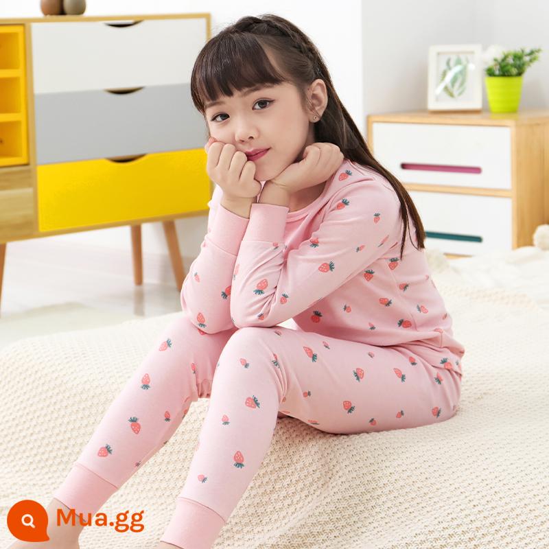 Bộ quần áo mùa thu và quần vệ sinh cho bé gái, đồ lót trẻ em bằng cotton nguyên chất, áo len cotton lớn cho trẻ em, lót bông, quần áo vệ sinh, quần vệ sinh, loại cơ bản A - Kiểu 710 [Cổ tròn]