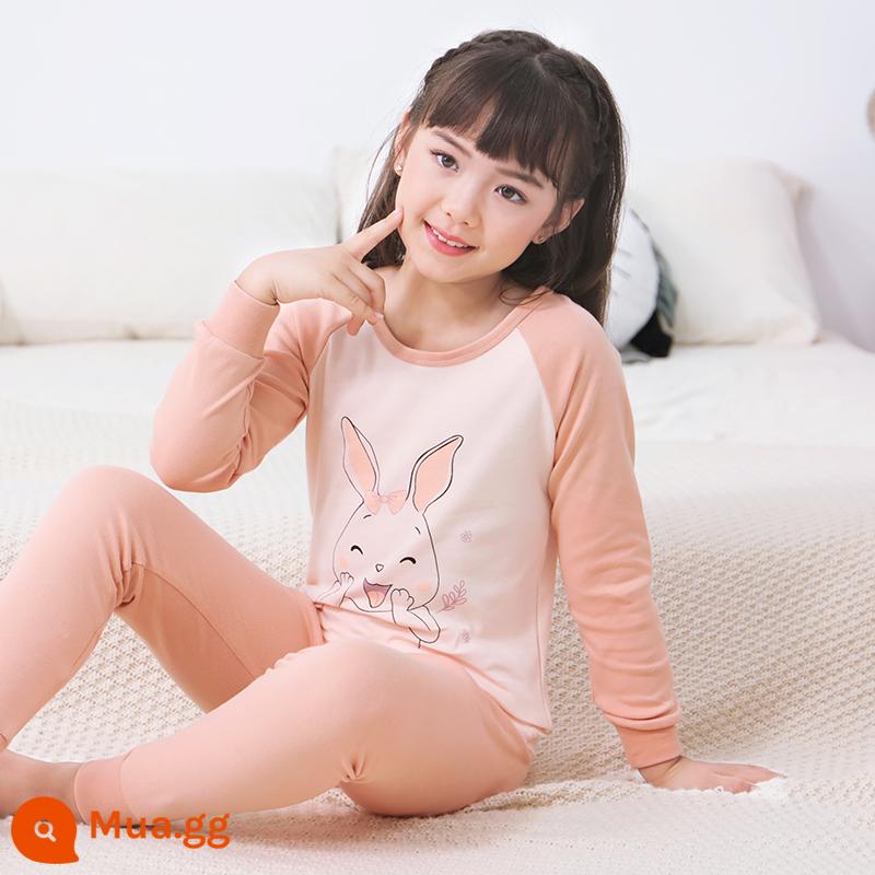 Bộ quần áo mùa thu và quần vệ sinh cho bé gái, đồ lót trẻ em bằng cotton nguyên chất, áo len cotton lớn cho trẻ em, lót bông, quần áo vệ sinh, quần vệ sinh, loại cơ bản A - Kiểu 709 [Cổ tròn]