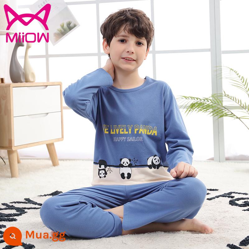 Cat People Bộ Đồ Ngủ Trẻ Em Bé Trai Xuân Thu Mới 2022 Bé Trai Cotton Nguyên Chất Lớn Trẻ Em Homewear Bộ Đồ Cotton Dài Tay - 20201S