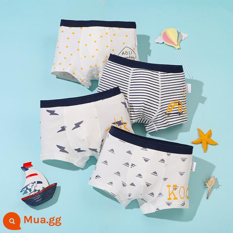 Mèo Người Quần Lót Trẻ Em Bé Trai Cotton Trung Và Lớn Trẻ Em Quần Boxer Bé Trai Thiếu Niên Sinh Viên Quần Lót Boxer Cotton - Nhật ký tăng trưởng