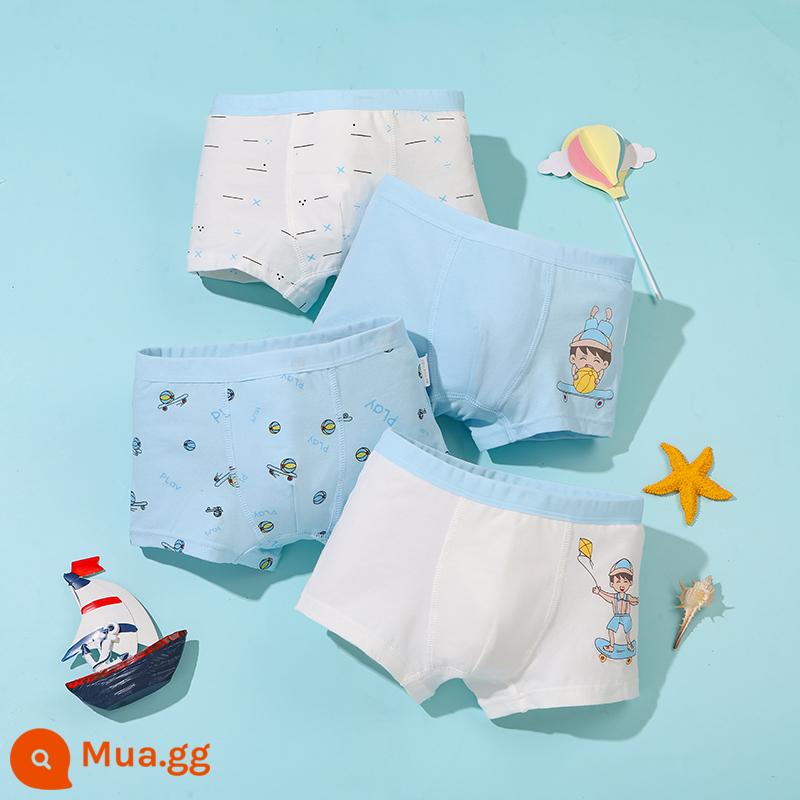 Mèo Người Quần Lót Trẻ Em Bé Trai Cotton Trung Và Lớn Trẻ Em Quần Boxer Bé Trai Thiếu Niên Sinh Viên Quần Lót Boxer Cotton - kỳ nghỉ của chàng trai