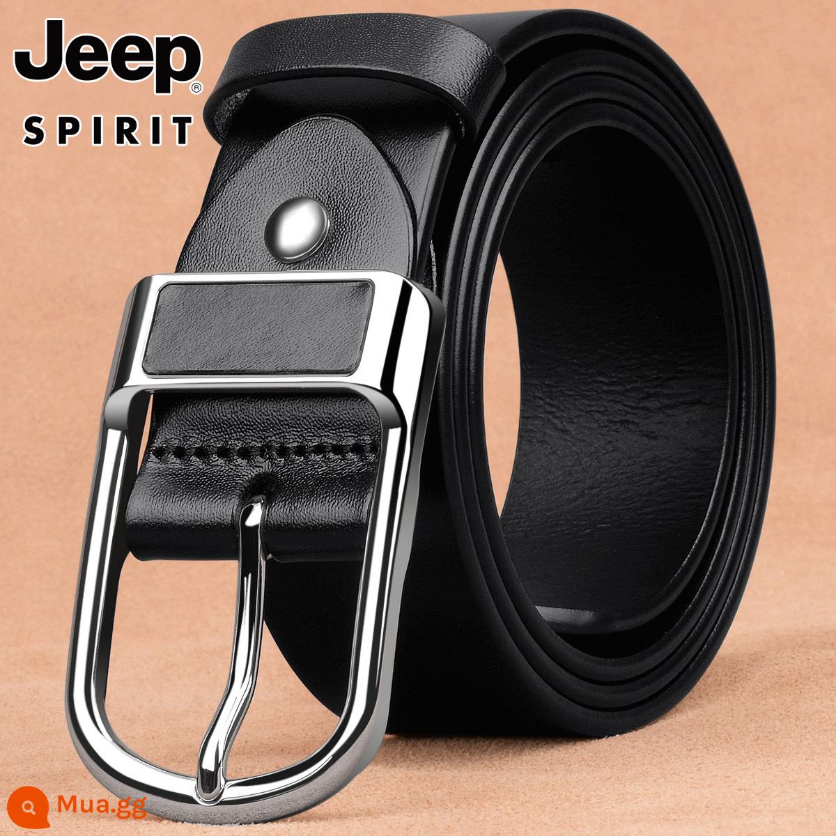 JEEP Thắt Lưng Nam Da Thật Chính Hãng Da Khóa Pin Chính Hãng Tất Cả Trận Đấu Thắt Lưng Nam Phong Cách Doanh Nhân Lớp Đầu Tiên Da Bò quần Dây Thắt Lưng - đen