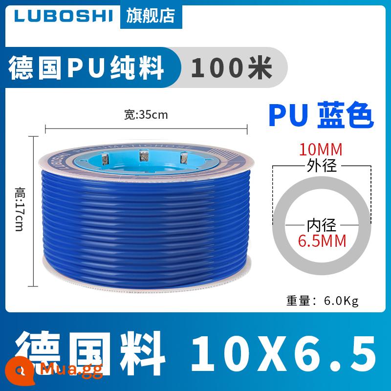 pu khí quản 8mm ống 10mm máy nén khí khí nén máy bơm không khí nén khí quản áp suất cao ống ống khí quản trong suốt 12m - 100 mét PU10X6.5 chất liệu Đức màu xanh