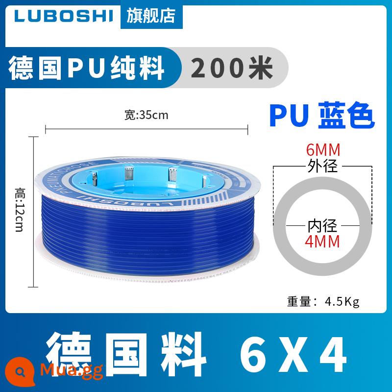 pu khí quản 8mm ống 10mm máy nén khí khí nén máy bơm không khí nén khí quản áp suất cao ống ống khí quản trong suốt 12m - 200 mét PU6X4 chất liệu Đức màu xanh