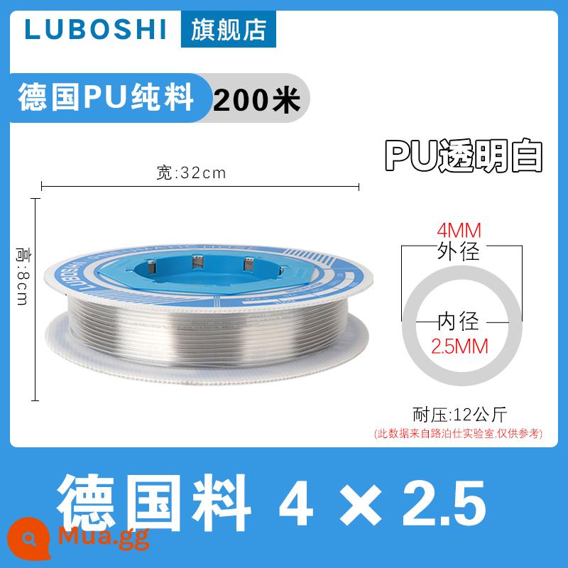 pu khí quản 8mm ống 10mm máy nén khí khí nén máy bơm không khí nén khí quản áp suất cao ống ống khí quản trong suốt 12m - PU4 * 2.5 trong suốt [chịu áp suất 12kg]