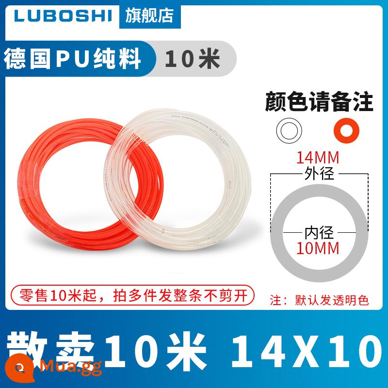 pu khí quản 8mm ống 10mm máy nén khí khí nén máy bơm không khí nén khí quản áp suất cao ống ống khí quản trong suốt 12m - 10 mét 14X10