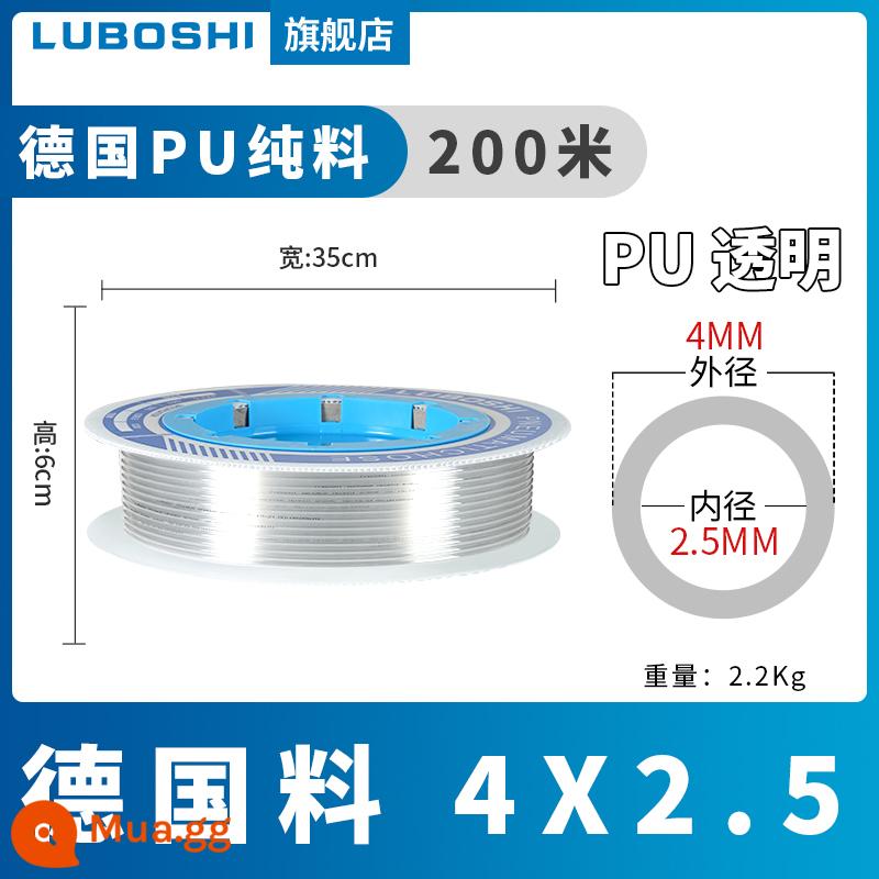 pu khí quản 8mm ống 10mm máy nén khí khí nén máy bơm không khí nén khí quản áp suất cao ống ống khí quản trong suốt 12m - 200 mét Chất liệu PU4X2.5 của Đức xuyên qua