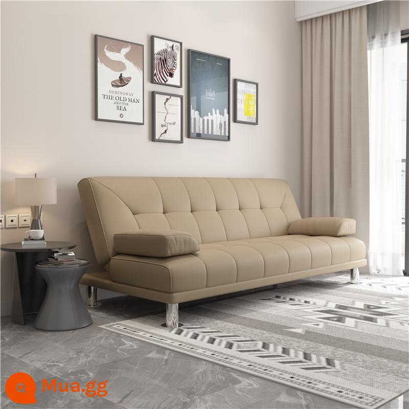 Giường sofa đa năng có thể gập lại căn hộ nhỏ sofa đa chức năng văn phòng tối giản hiện đại nền kinh tế da nghệ thuật ba người màu đen - [Phiên bản cổ điển] 1,8 mét (màu be)