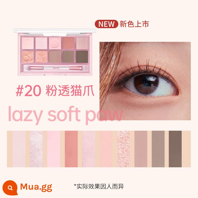 [Mua Ngay] Clio Star Sand Mười Màu Thu Đông Cam Mèo Phấn Mắt Bảng Trà Sữa Màu Đất 11 Mờ - 20 hình dán mèo miễn phí có móng vuốt màu hồng (màu mới)