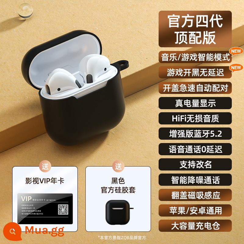 Tai nghe bluetooth chính hãng chính hãng true wireless thế hệ thứ tư cho Apple 14iPhone13 Giảm tiếng ồn Huaqiangbei - Phiên bản hàng đầu [đi kèm hộp màu đen★ ghép nối nắp mở + chip Bluetooth 5.3 + âm thanh nổi HiFi]