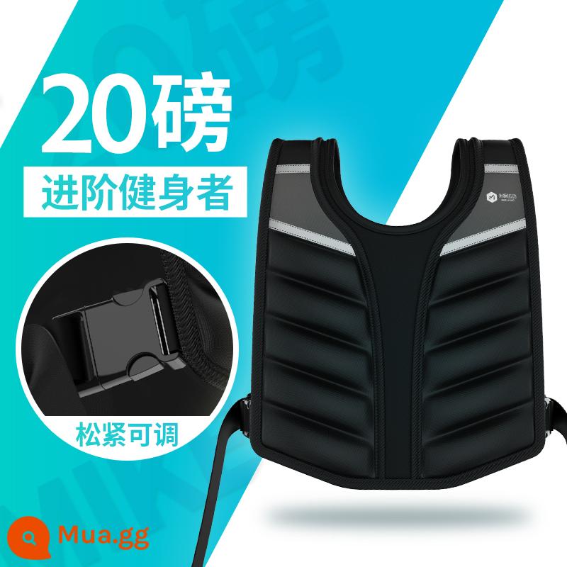 Áo vest chịu trọng lượng bao cát nam vải cát vô hình đào tạo nặng hơn xà cạp bao cát chạy bộ quần áo thể thao thiết bị tập thể dục đầy đủ - Đen và xám 20 pound [khoảng 9kg, khuyên dùng cho người tập thể hình nâng cao]