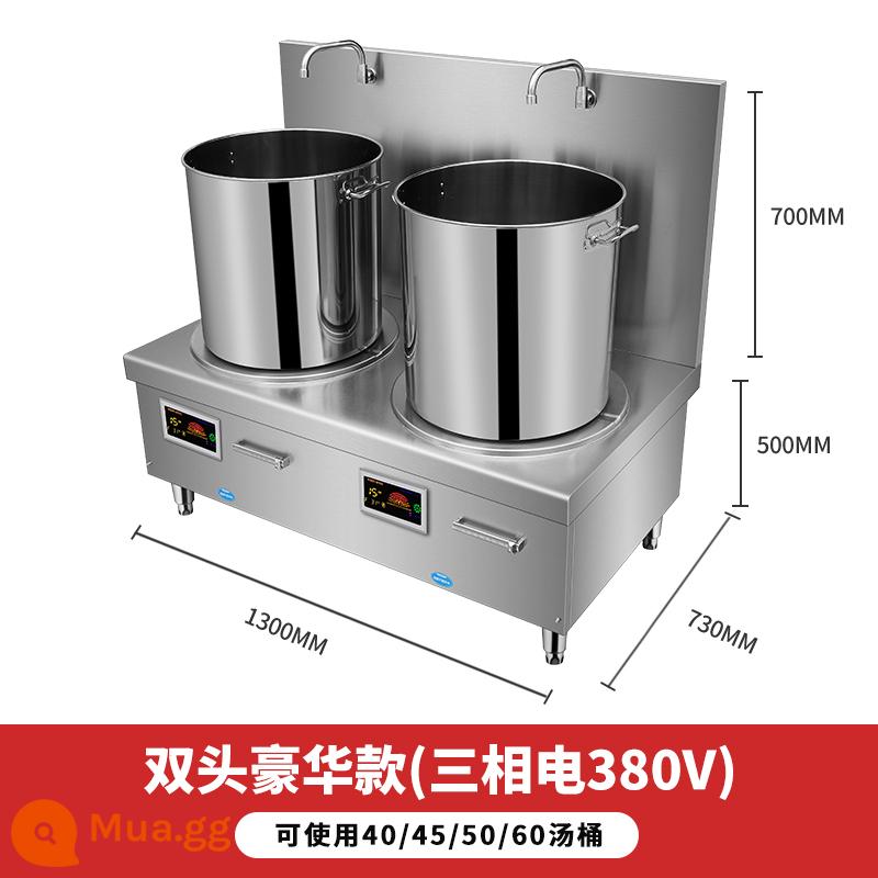 Thương Mại Cảm Ứng Bếp 8000W Máy Bay Canh 6000W Cao Cấp 15KW Nhà Hàng Hầm Thịt Cảm Ứng - Model cao cấp 2 đầu - điện 3 pha (380V)